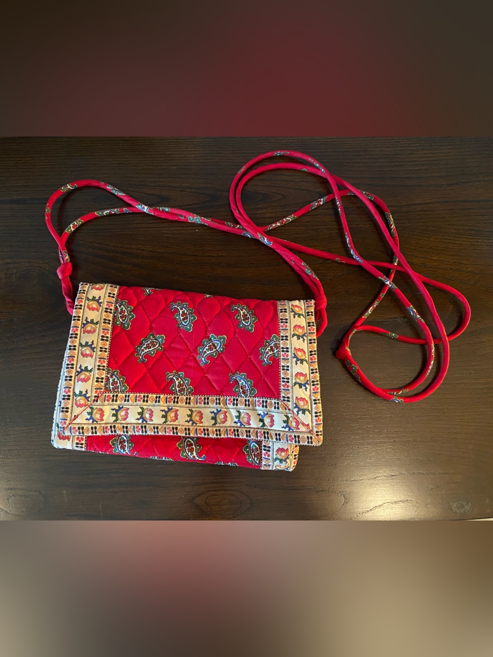 Vintage Vera Bradley Red Elite Crossbody Bag